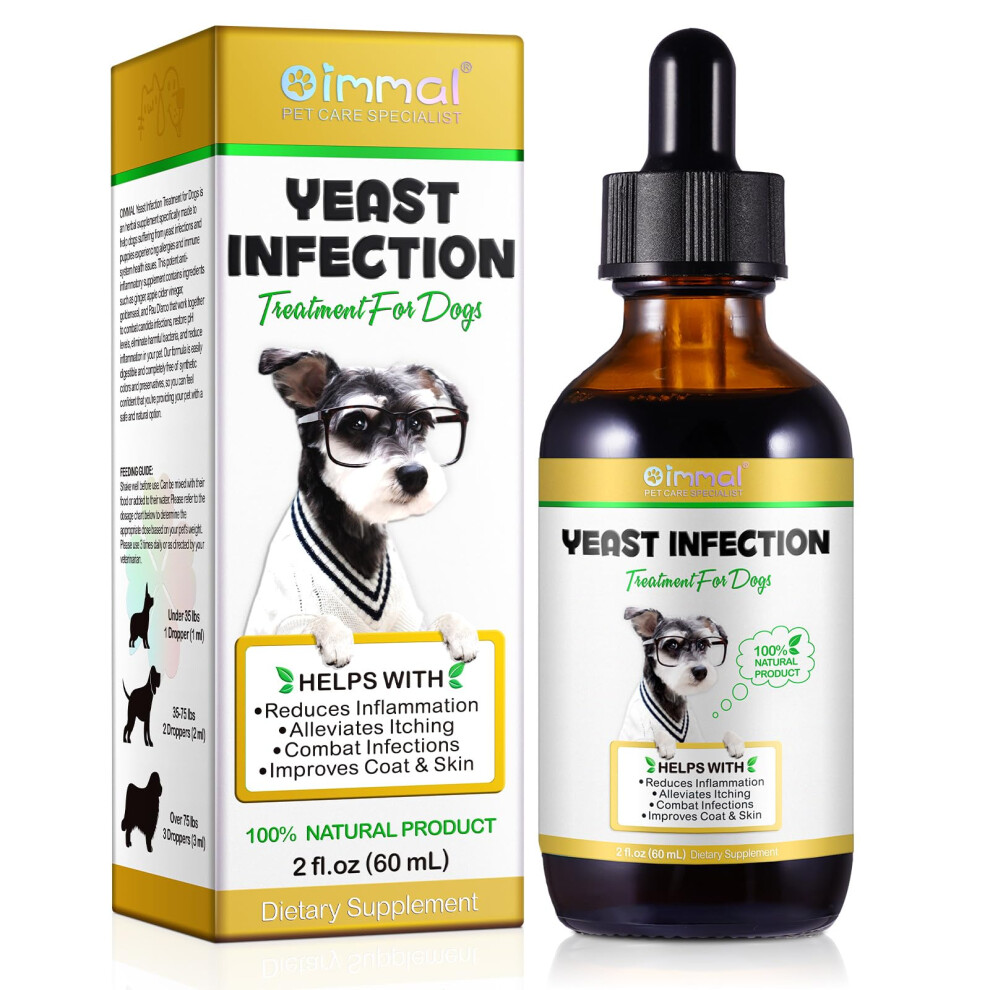 Apckflee Yeast Infection Treatment For Dogs, Natural Yeast Treatment For Dogs, Helps To Support Itch Relief - Inflammation Relief & More - Dog Yeast Infection