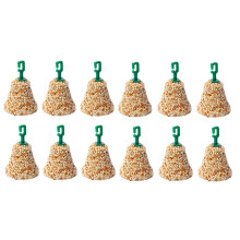 LEEWAY WOODWORK JOHNSONS BUDGIE SEED BELLS - 34G - CAGE TREAT - RELIEVES BOREDOM - CAGED BIRDS (X12 BELLS)