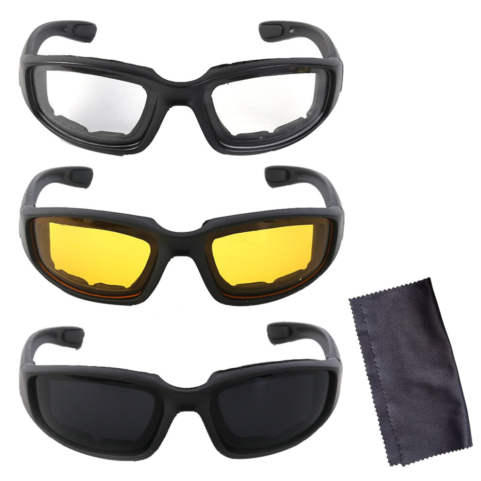 3 Pcs Cycling Glasses Running Glasses,Sports Sunglasses Night Vision Glasses,Clear Goggles Outdoor Glasses for Men Woman (Gray/Clear/Yellow) with