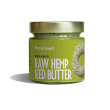 Organic Raw Hemp Seed Butter by Sun & Seed - 200g - Smooth Seed Butter - Plant Based - High in Fibre - 100% Hulled Organic Hemp Seeds - Palm Oil Free