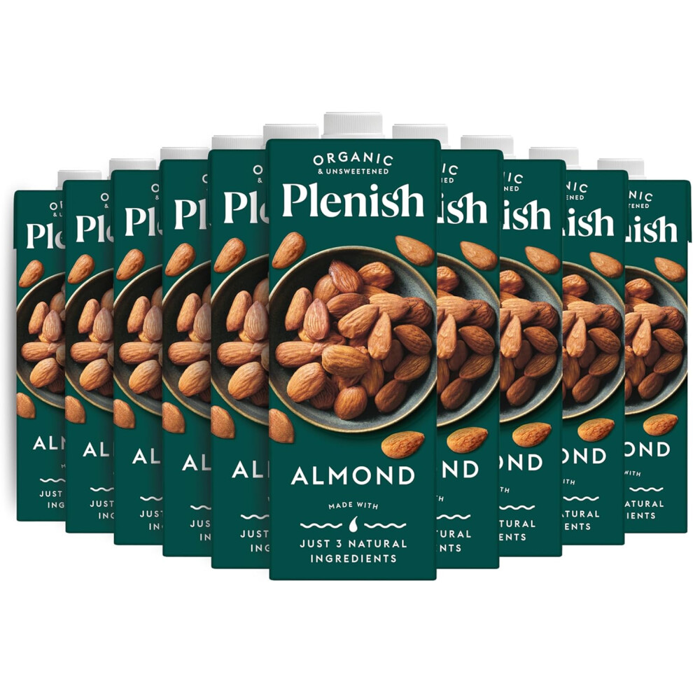 Plenish Unsweetened Organic Almond Milk 1L (8x 1Litre)