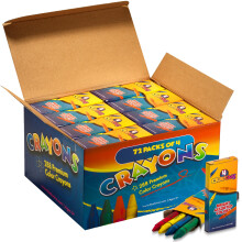 Bulk Crayons - 288 Crayons! Case Of 72 4-Packs, Premium Colour Crayons for Kids and Toddlers, Non-Toxic, for Party Favors, Restaurants, Goody Bags,