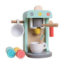 Owl & Fox Wooden Coffee Machine - FSC Certified Wood, Montessori Pretend Play for Little Baristas