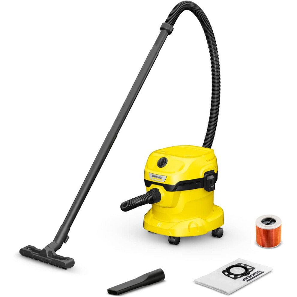 Karcher WD 2 Plus Wet & Dry Cleaner - Yellow