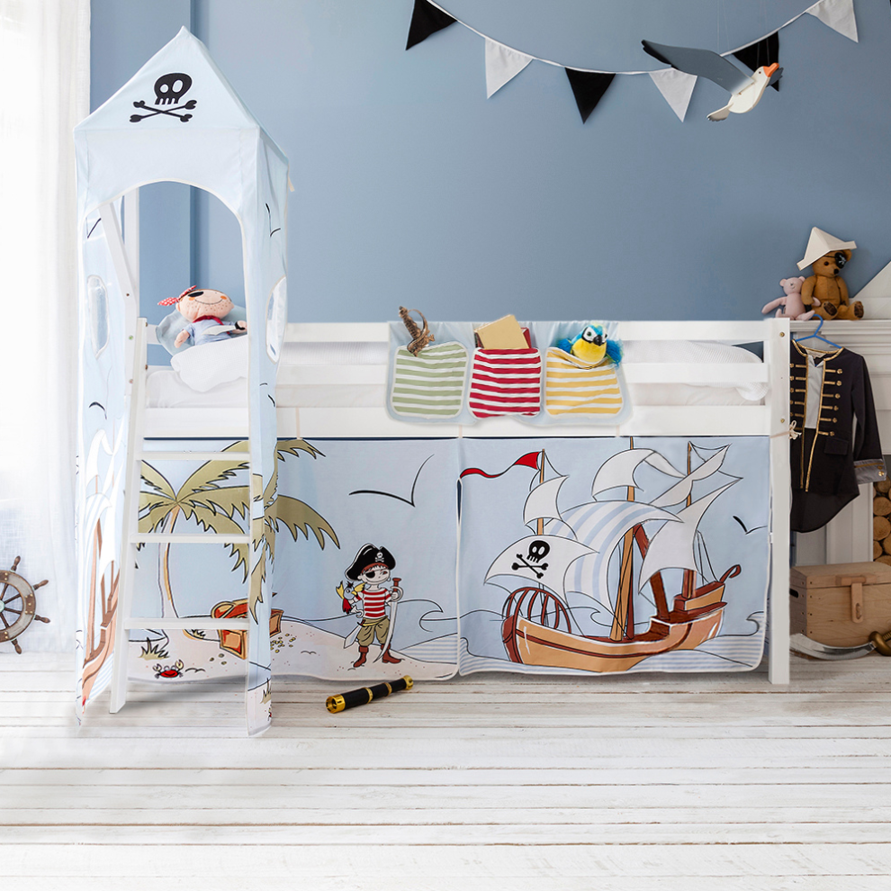 Noa And Nani Moro Cabin Bed Midsleeper With Pirate Pete Package In Classic White