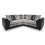 (Black & Grey, 5 Seater Symmetrical Corner) Luca Scatter Back Corner Sofa Range - 2 Colours 1