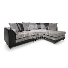 (Black & Grey, 5 Seater Right Hand Facing Corner) Luca Scatter Back Corner Sofa Range - 2 Colours