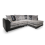 (Black & Grey, 5 Seater Right Hand Facing Corner) Luca Scatter Back Corner Sofa Range - 2 Colours 1