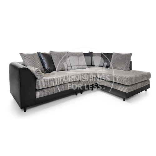 (Black & Grey, 5 Seater Right Hand Facing Corner) Luca Scatter Back Corner Sofa Range - 2 Colours