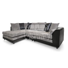 (Black & Grey, 5 Seater Left Hand Facing Corner) Luca Scatter Back Corner Sofa Range - 2 Colours