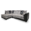 (Black & Grey, 5 Seater Left Hand Facing Corner) Luca Scatter Back Corner Sofa Range - 2 Colours 1