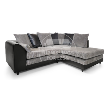 (Black & Grey, 4 Seater Right Hand Facing Corner) Luca Scatter Back Corner Sofa Range - 2 Colours