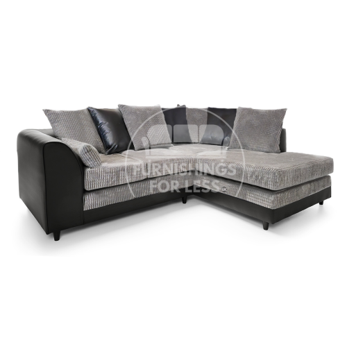 (Black & Grey, 4 Seater Right Hand Facing Corner) Luca Scatter Back Corner Sofa Range - 2 Colours