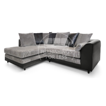 (Black & Grey, 4 Seater Left Hand Facing Corner) Luca Scatter Back Corner Sofa Range - 2 Colours