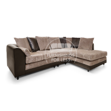 (Brown & Coffee, 5 Seater Right Hand Facing Corner) Luca Scatter Back Corner Sofa Range - 2 Colours
