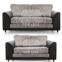 (Black & Grey, 3 + 2 Seater Sofa Set) Luca Full Back 3 + 2 Seater Sofa Set - 2 Colours