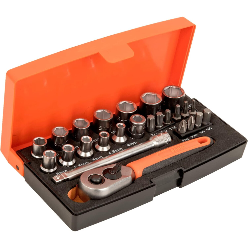 Bahco 25pc Socket Set - 1/4 Inch Drive