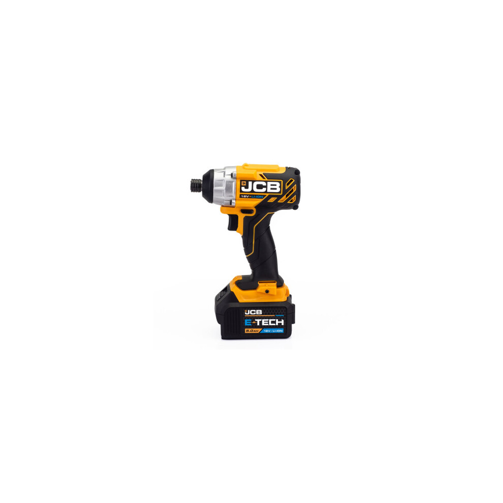 JCB 18V BRUSHLESS IMPACT DRIVER, 5AH BATTERY AND CHARGER | 21-18BLID-5X-B