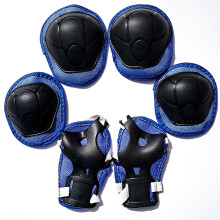 (Blue) 6PC Kids Protective Gear Set for Skating and Biking - Red