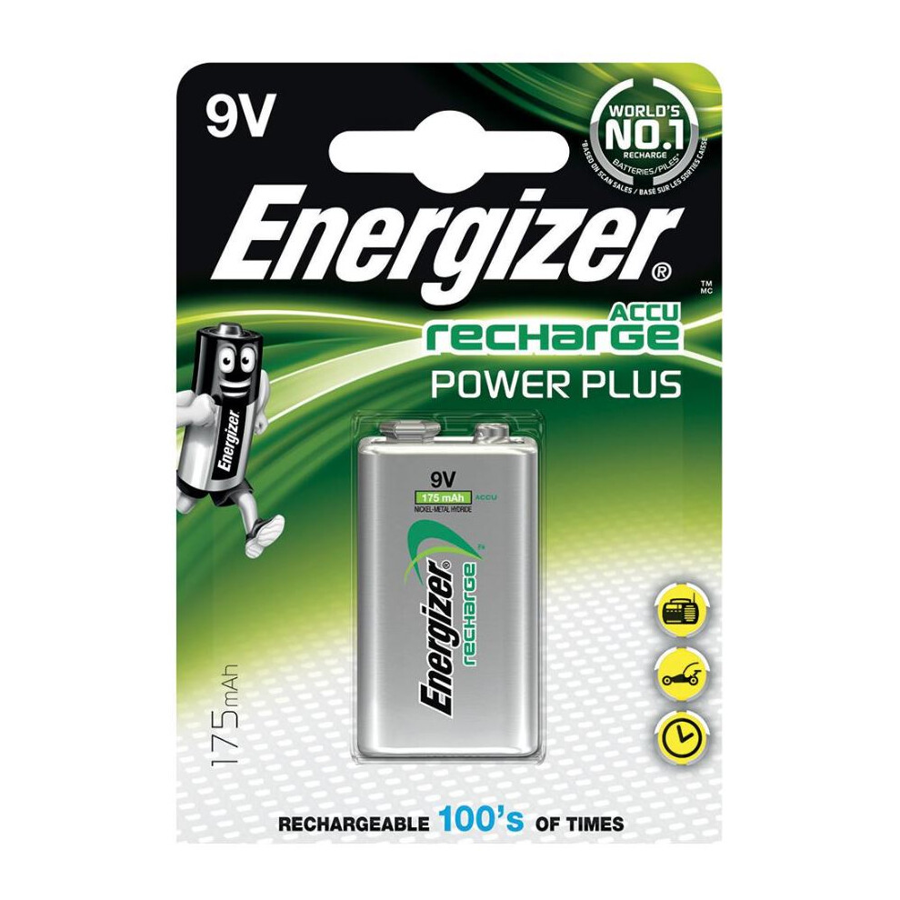 ENERGIZER - NiMH Rechargeable 9V PP3 Battery 175mAh Single Pack