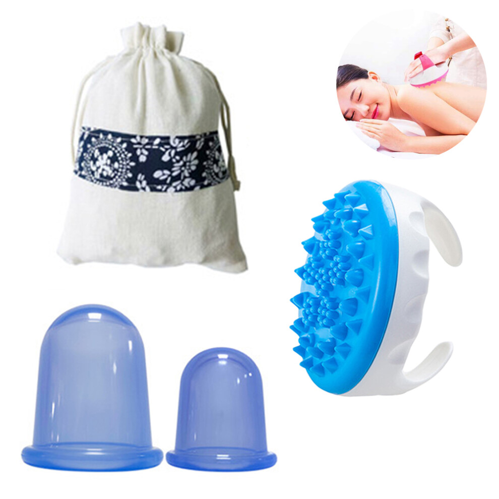 Yohou Blue Silicone Device Massager,Silicone Suction Cup Set For Cupping Therapy