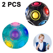 2 Pieces Magic Cube In Puzzle Ball Glow Match Puzzle Cube - Black
