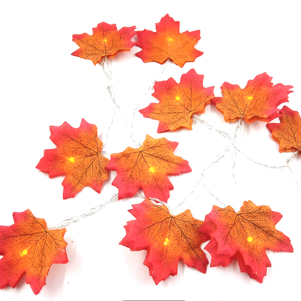 Autumn Maple Leaf Garland Fairy Lights Waterproof String Lights, No. 5 Colors, 3 Meters 20 Lights-image-OPC-PFDNHS9-NEW