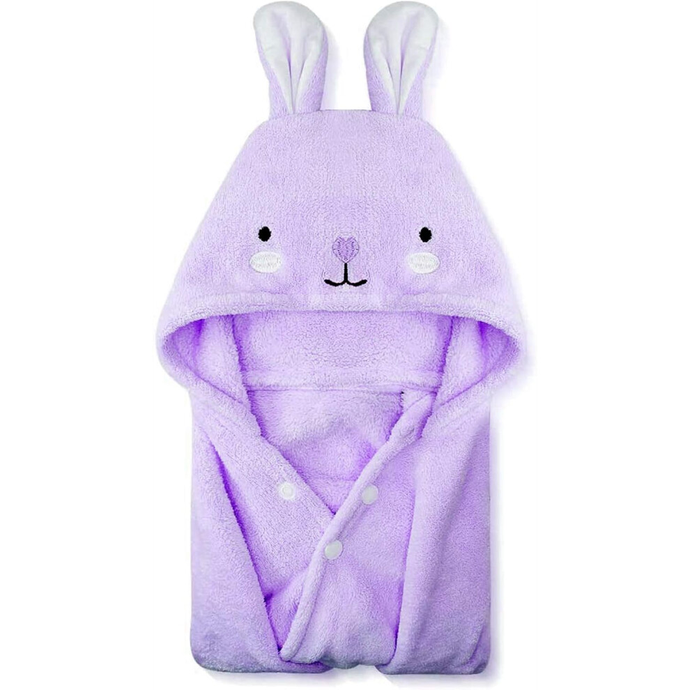 Kids Bath Towels, Toddler Premium Hooded Towel, Highly Absorbent Coral Fleece Robe - 85*150Cm Orange Yohou