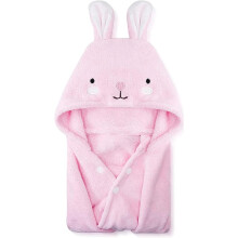 Kids Bath Towel Toddler Premium Hooded Towel Super Absorbent Coral Fleece Bathrobe 80*150CM (Pink)