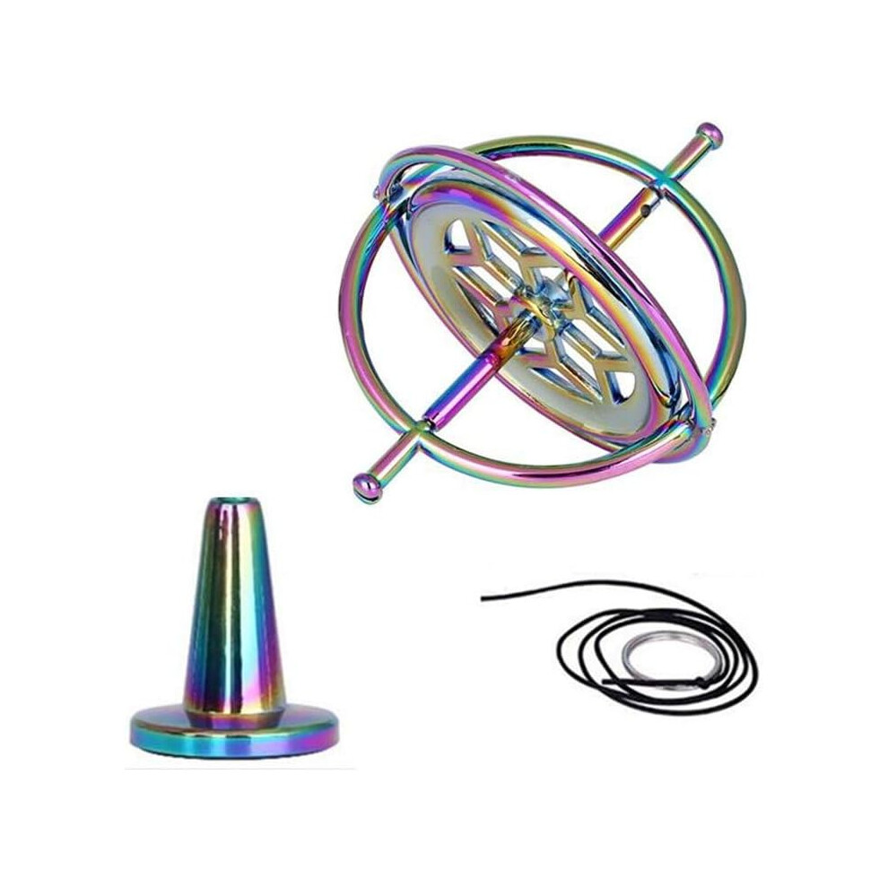 Anti-gravity Gyroscope Metal Mechanical Gyro Physics, Good Gift Toys Props (Colorful)