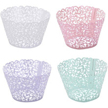 Cupcake Liners 40pcs/pack Cream White Lace Cupcake Liners Laser Cut Cupcake Papers