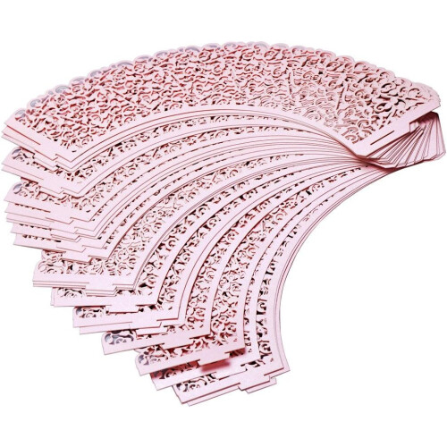 Cupcake Liners 40pcs/pack Cream White Lace Cupcake Liners Laser Cut Cupcake Papers 1