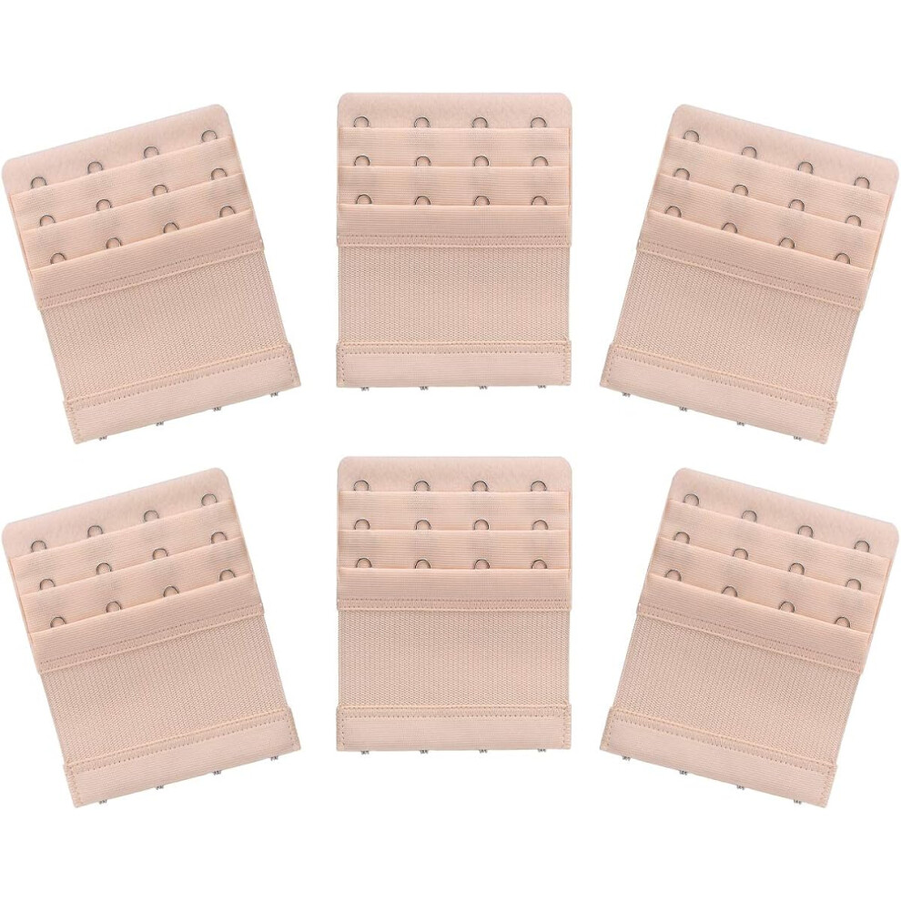 6 Pieces Women's Soft Comfortable Elastic Bra Extenders Bra Extension Strap - Skin Color