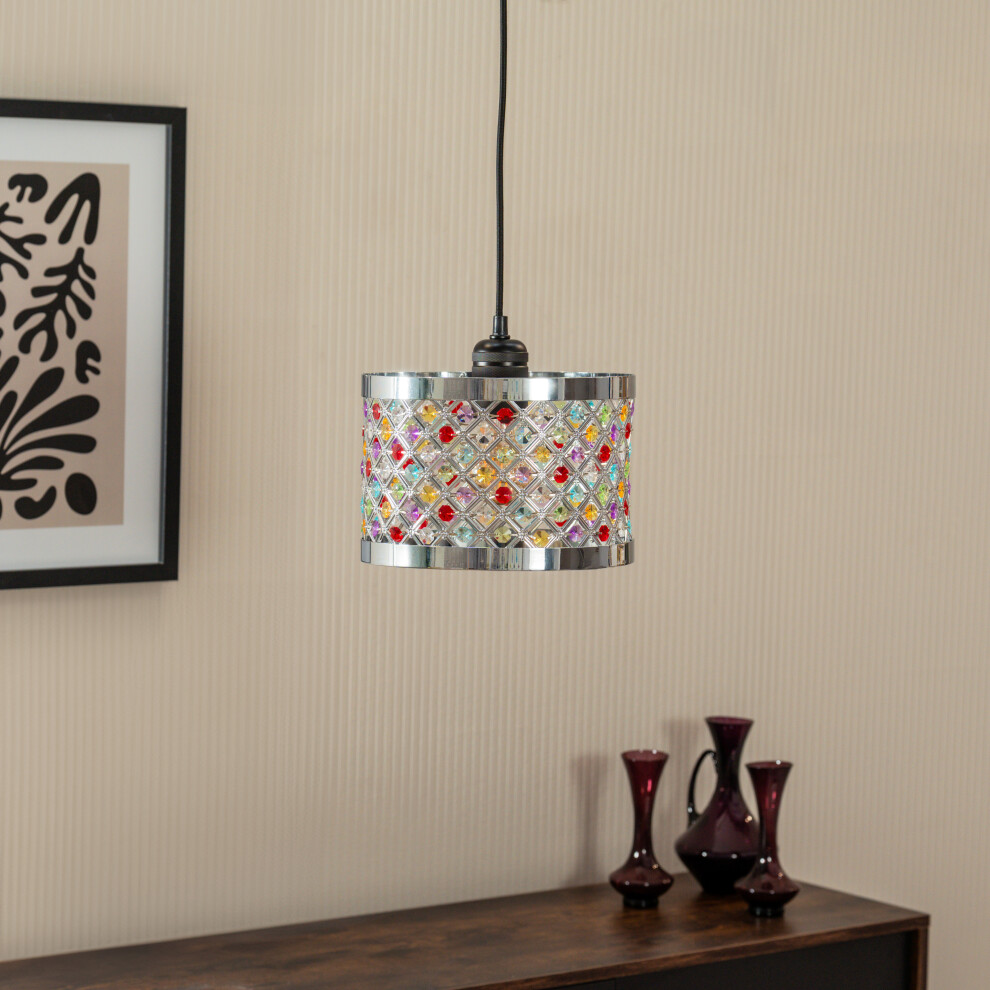 Hadley Multi Drum Jewel Pendant Ceiling Floor Table Light Lamp Shade