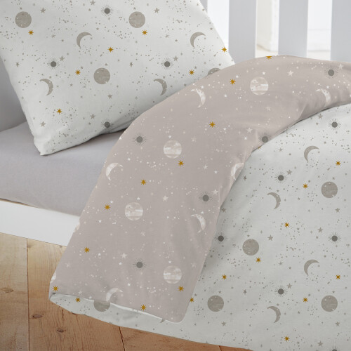 Silentnight Safe Night Celestial Cot Bed Duvet Set Soft Jersey Cotton 1