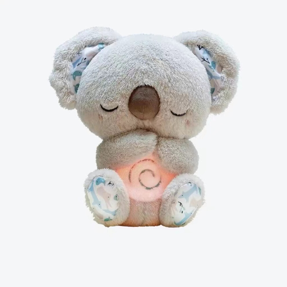 (Gray Double ) Relief Anxiety Plush Toys Cute Koala Breathing Musical Soothing Doll Sleep Toy