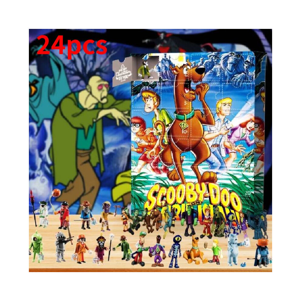 (Blue) Christmas Bluey Scooby Doo Advent Calendar 24 Gifts Box Toy Festivals Countdown