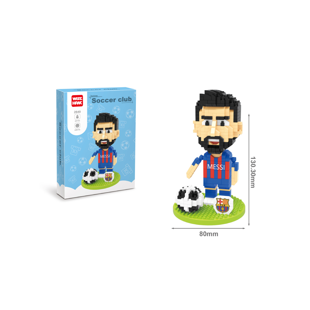 (Messi) Football Soccer Player Star Mini Build Block Diy Brick Child Puzzle Gift Toy
