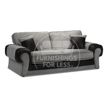 (Black & Grey, 3 Seater) Portland Mixed Fabric Corner Sofa Range 2 Colours
