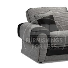 (Black & Grey, Armchair) Portland Mixed Fabric Corner Sofa Range 2 Colours