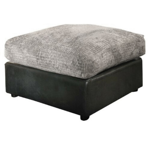 (Black & Grey, Foostool) Portland Mixed Fabric Corner Sofa Range 2 Colours