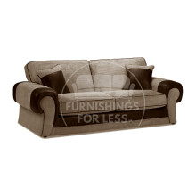 (Brown & Coffee, 3 Seater) Portland Mixed Fabric Corner Sofa Range 2 Colours