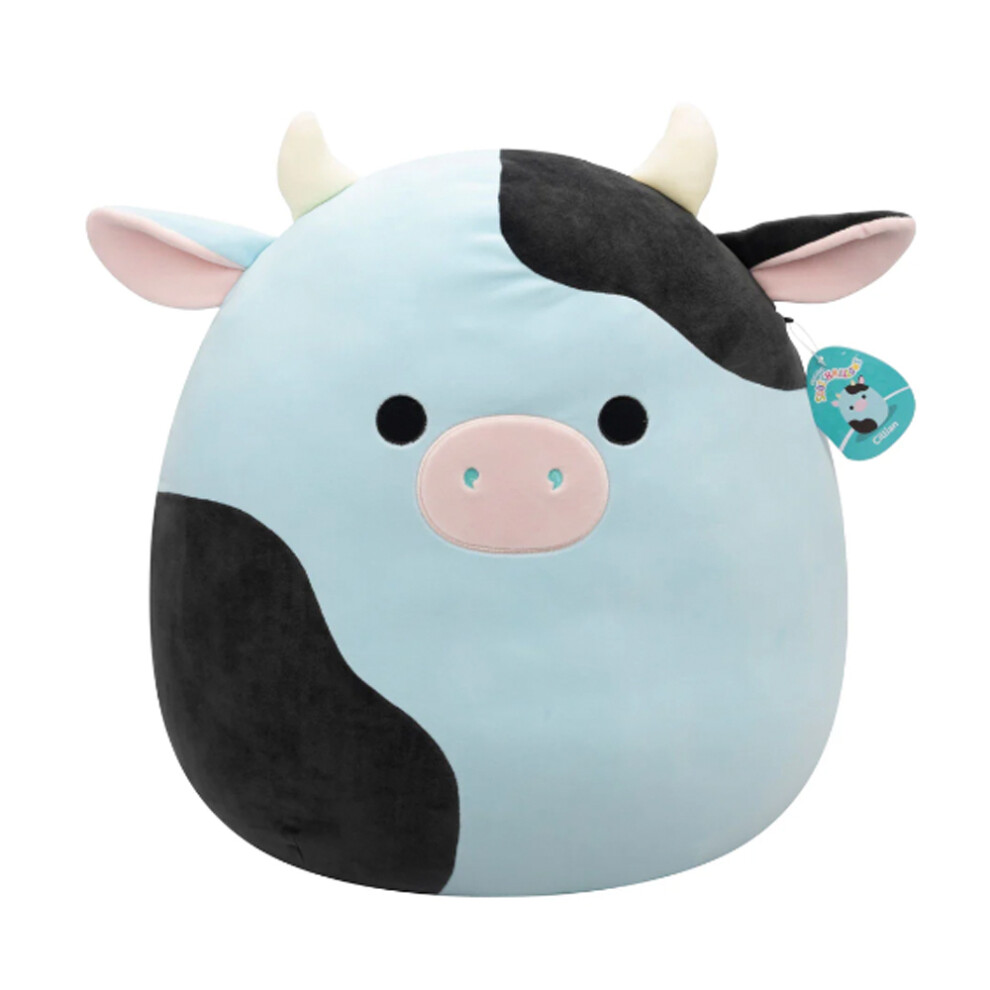 Squishmallows Cillian The & Cow 20" Plush Jumbo Soft Toy Blue/Black