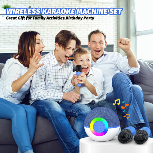 Chronus Kids Karaoke w/2 Mics, Bluetooth MP3 Speaker (3-12Y) 2