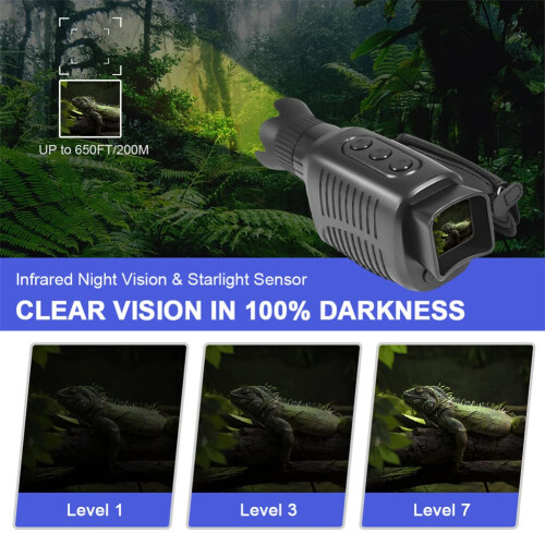 Monoculaire de vision nocturne numérique, lunettes de vision nocturne infrarouges à capteur haute définition 1080p 2