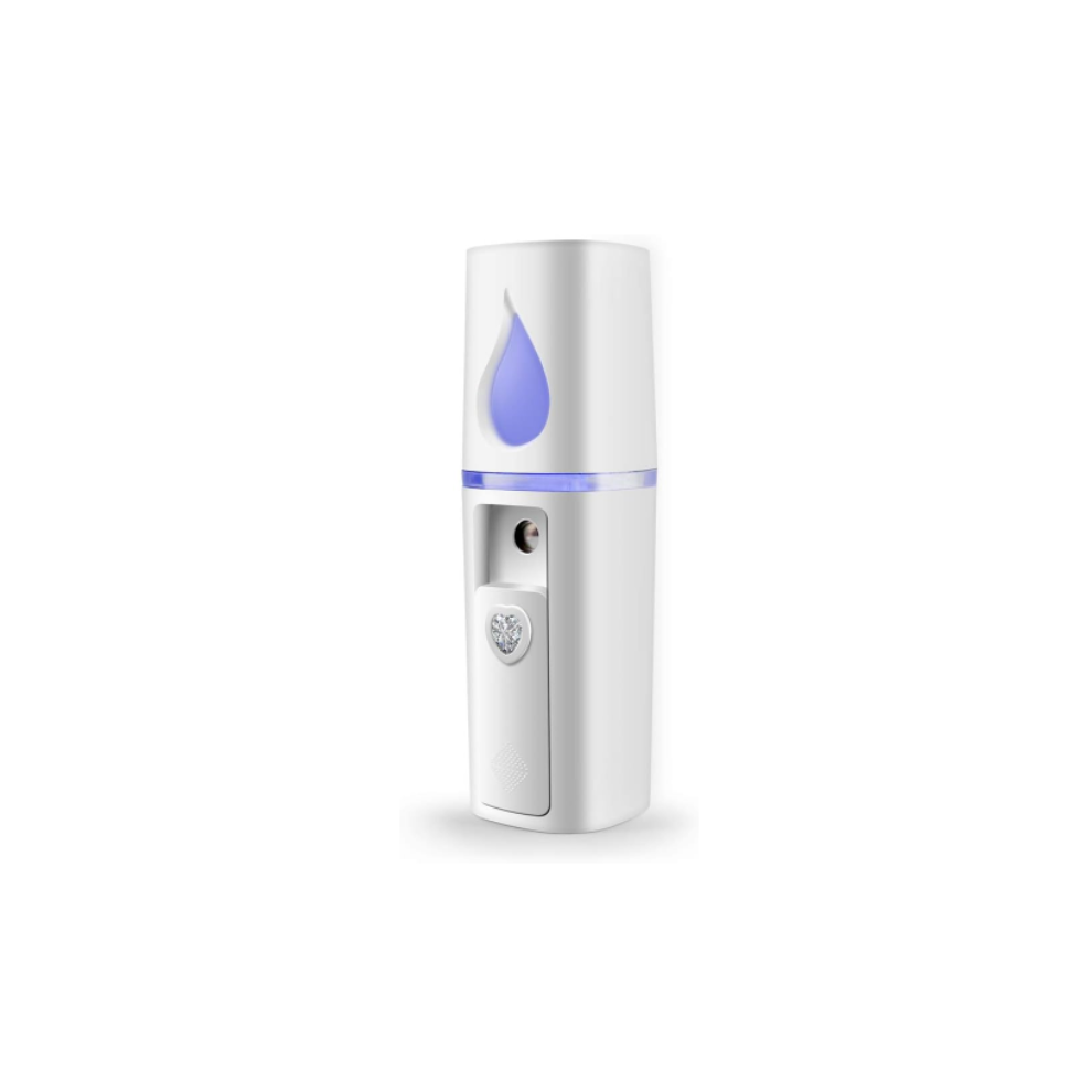 Chronus White Portable Nano Facial Mister Mini Facial Steamer Atomization Eyelash Extensions With 20Ml Visual Water Tank(White)