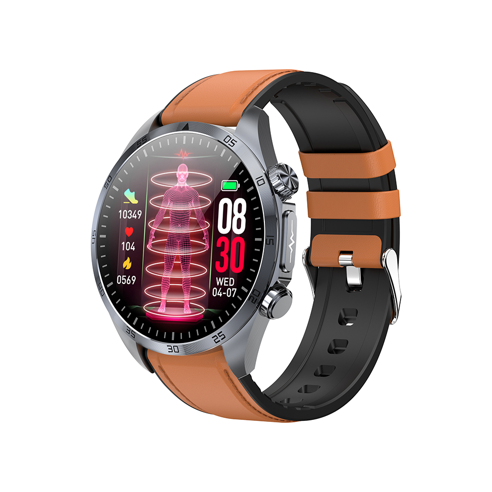 Chronus Smartwatch With Bluetooth Calling, Amoled Screen, Sleep And Pulse Monitoring, Ecg, Blood Oxygen, Temperature, And Health Tracking(Brown) Brown 6976918016874