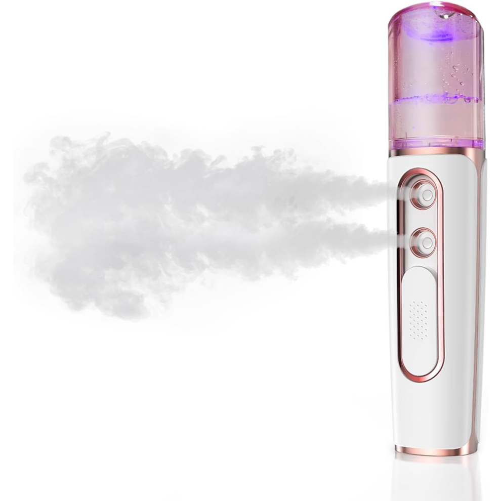 Chronus White Nano Facial Sprayer, Cold Mist Facial Steamer, Usb Rechargeable, Visible Water Tank, Nano Sprayer(White)