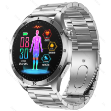 Smartwatch with blood sugar control micro health monitor uric acid detection Bluetooth calls and SOS function (Silver)