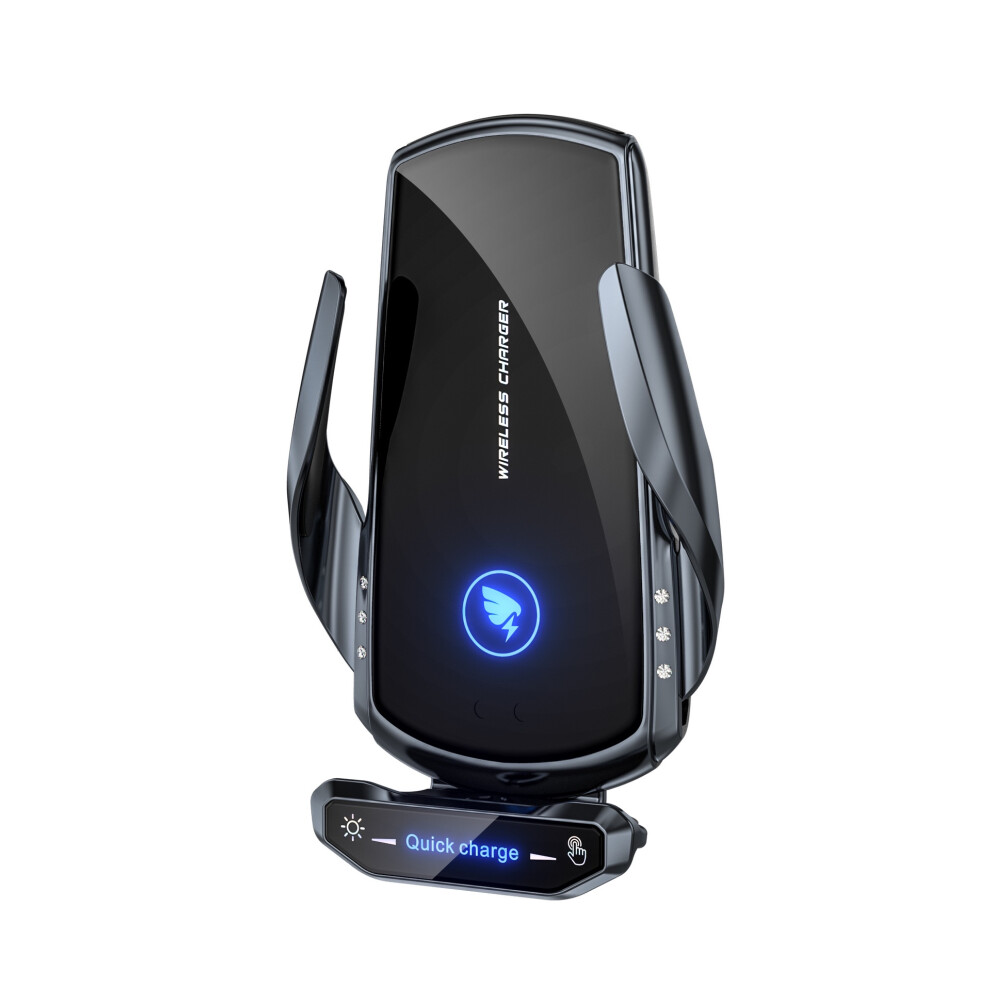 Chronus Wireless Car Charger Mount 15W Qi Fast Charging Automatic Clamping Windshield Dashboard Suction Cup Air Vent Phone Holder(Black) Black 6976918014757